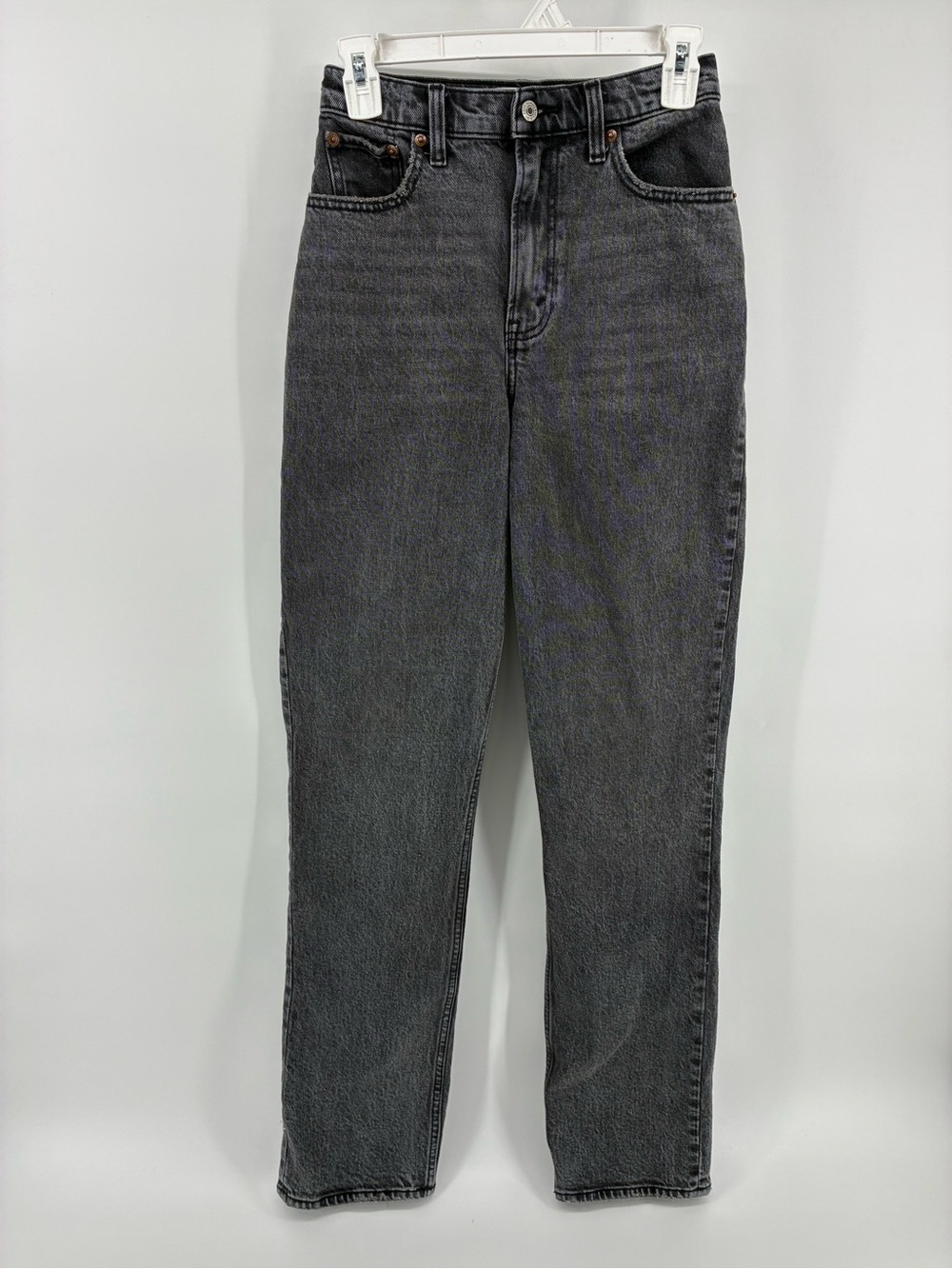 Abercrombie & Fitch The 90s Straight Ultra High-Rise Straight Leg Jeans Charcoal